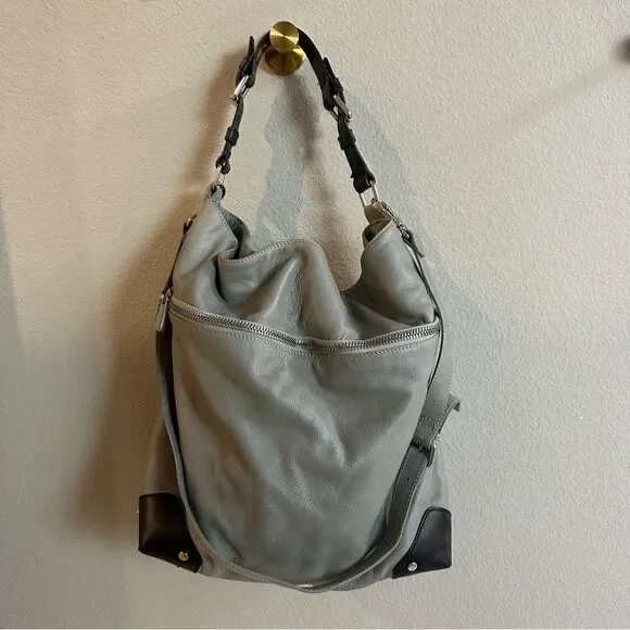 & OTHER STORIES | Grain Leather Hobo black gray leather bag - Picture 2 of 12